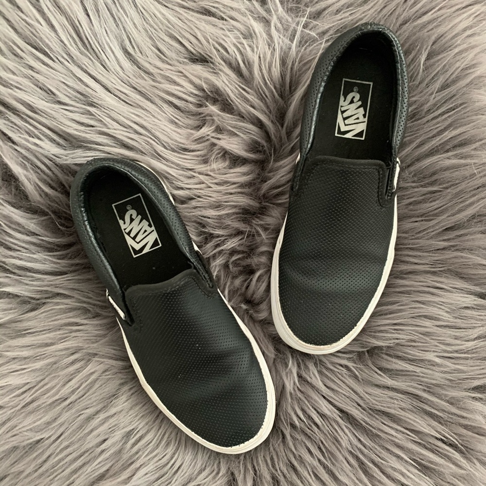 Vans Perforated Leather Slip Ons
